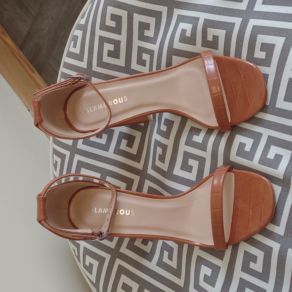 Brown glamorous heels